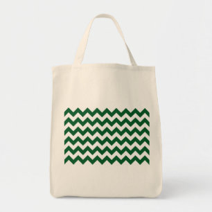 Tote Bag Zigzag vert et blanc