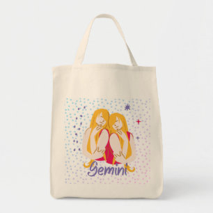 Tote Bag Zodiac moderne Gemini Twins