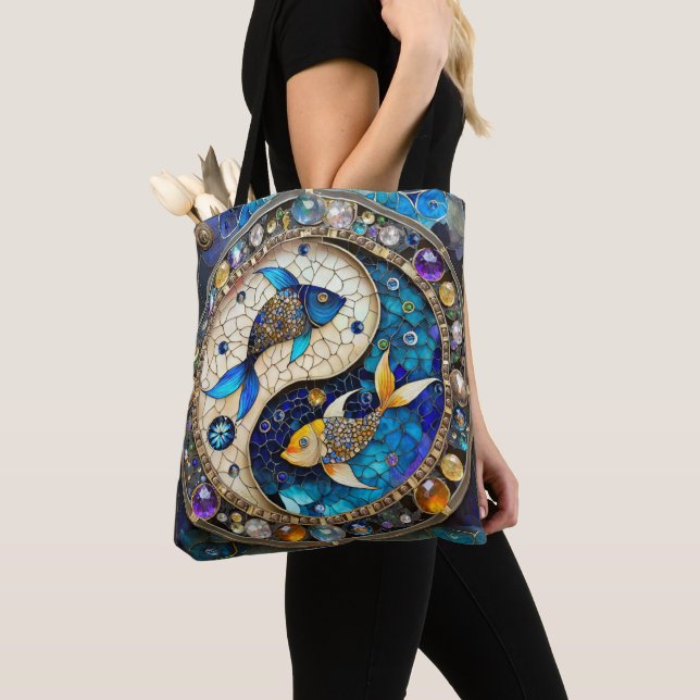 Tote Bag Zodiac - Poissons de poisson Yin et Yang (De près)