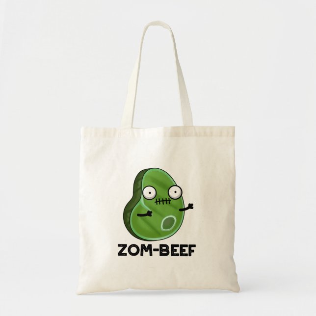 Tote Bag Zom-beef drôle Halloween Zombie Pun de viande Zomb (Devant)