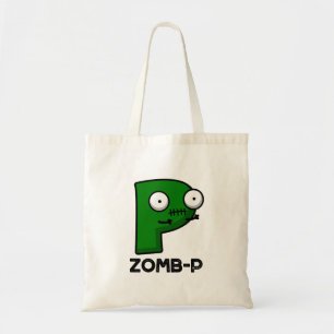 Tote Bag Zomb-P Funny Halloween Zombie Alphabet Pun