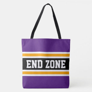 Tote Bag ZONE DE BOUT En gras Athlétique Violet Orange Noir