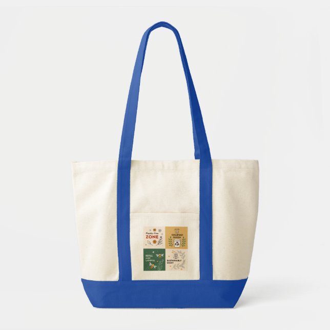 Tote Bag Zone sans plastique - Conception écologique (Devant)