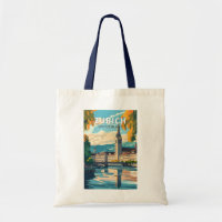 Zurich Suisse Travel Art Vintage