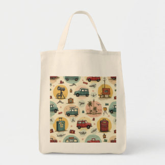 Tote Bags With Travel Pattern