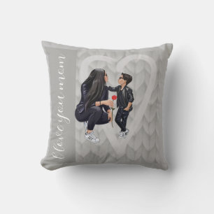Tote "Congratulations for the mom of the boy." Throw Pillow