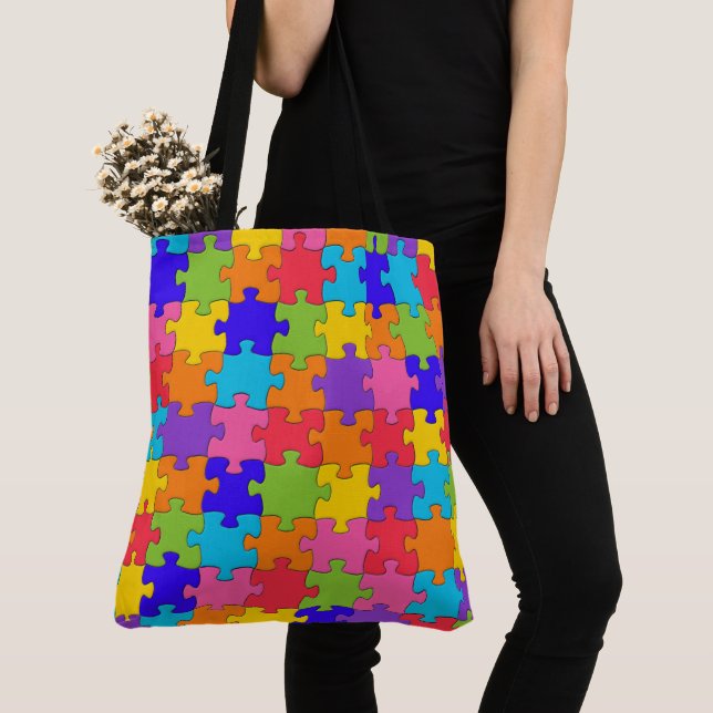 Tote Grocery Shopping Bag  Colourful Jigsaw Puzzle (Close Up)