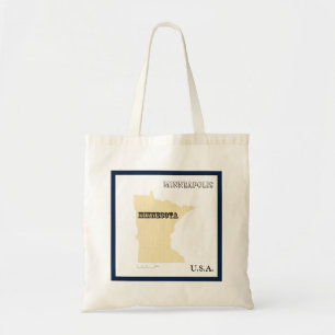 Tote - Minnesota State Map with City Bag