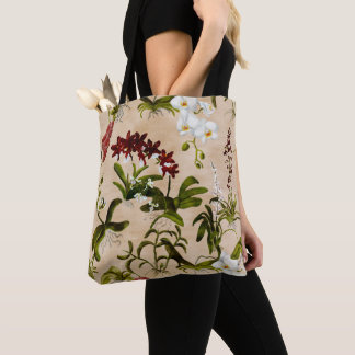 Tote - Orchid Pattern in Beige Bag
