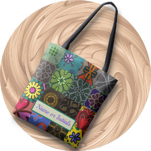 TOTE - Patchwork Pattern 1 - Customizable Mongram