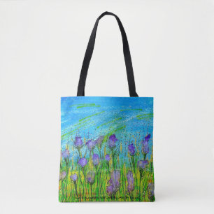 Tote Poster with handpainted watercolor of purple