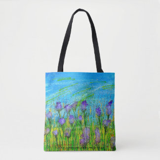 Tote Poster with handpainted watercolor of purple