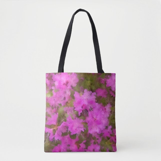 Tote - Purple Watercolor Rhododendrons Bag (Front)
