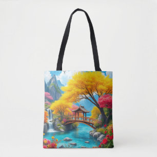 “Tote the Magic – Turquoise Dream River landscape” Tote Bag