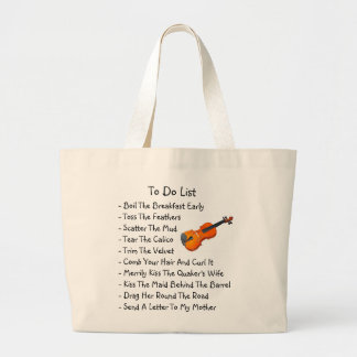TOTE: To-Do List For An Irish Session Player Large Tote Bag