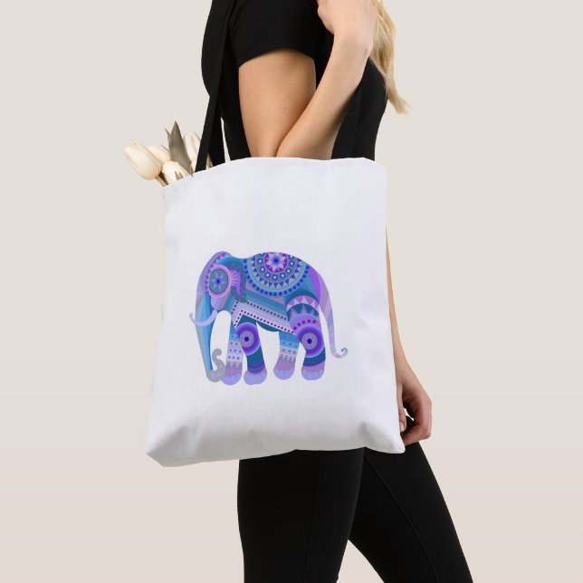 TOTE with an blue elephant Bag (Close Up)