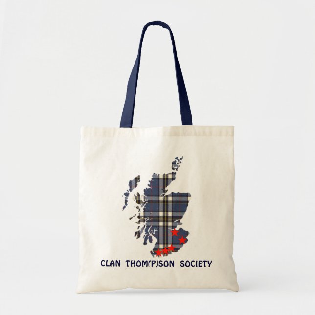 Tote with Clan Thom(P)son Society and tartan map (Front)