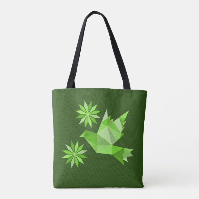 Tote with creative bird with flower bag (Back)