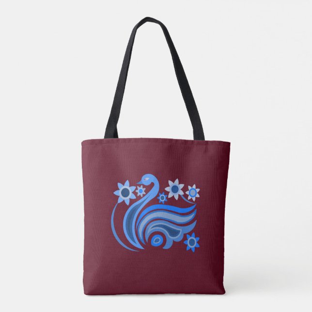Tote with creative bird with flower bag (Back)