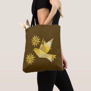 Tote with creative bird with flower bag