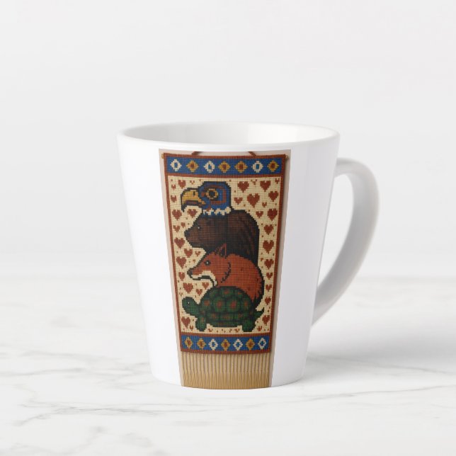 Totem Animal Beads Latte Mug (Right Angle)