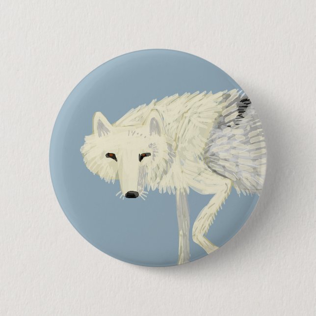 Totem Artic Wolf 2 Inch Round Button (Front)