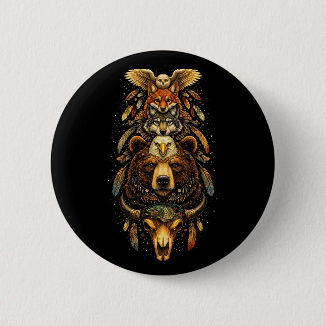 Totem Ascendant 2 Inch Round Button (Front)