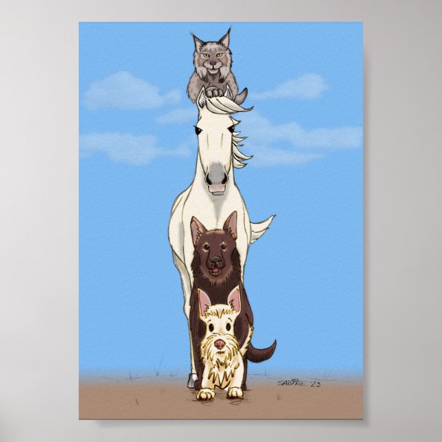 Totem compagnon - Poster coloré (Devant)