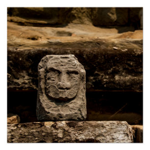 Totem de pierre souriante Cambodge - Affiche ART S