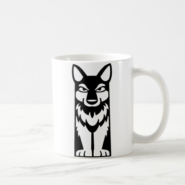 Totem minuscule - loup - tasse (Droite)