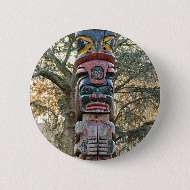 Totem Pole 2 Inch Round Button (Front)