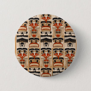 Totem Pole 2 Inch Round Button