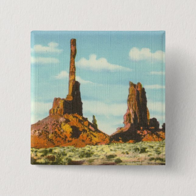 Totem Pole 2 Inch Square Button (Front)