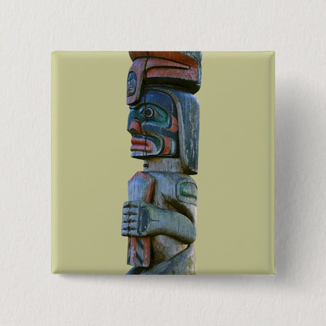 Totem Pole 2 Inch Square Button (Front)