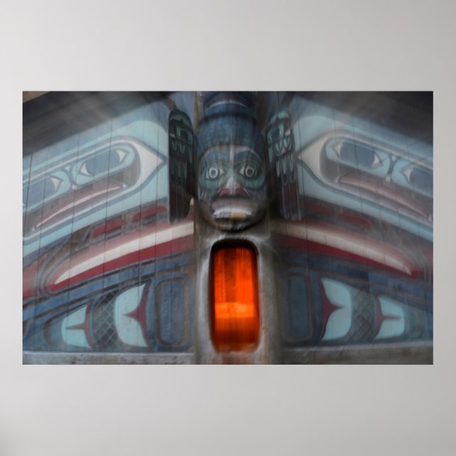 Totem Pole Abstract, Alaska Poster (Front)