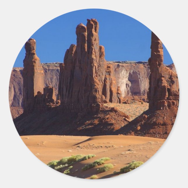 Totem Pole At Monument Valley Classic Round Sticker (Front)