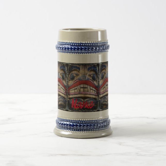 Totem Pole Face Thunder_Cove  Beer Stein (Center)
