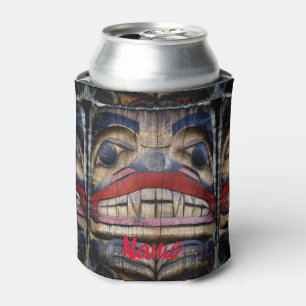 Totem Pole Face Thunder_Cove Can Cooler