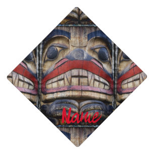 Totem Pole Face Thunder_Cove Graduation Cap Topper