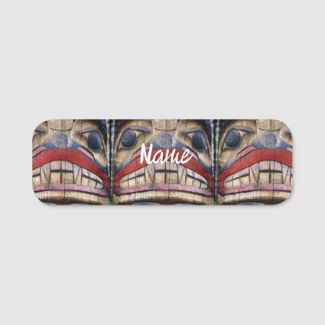 Totem Pole Face Thunder_Cove Name Tag (Front)