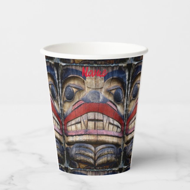 Totem Pole Face Thunder_Cove  Paper Cups (Front)