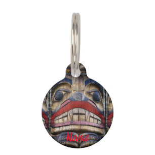 Totem Pole Face Thunder_Cove Pet Tag
