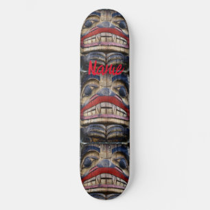 Totem Pole Face Thunder_Cove Skateboard