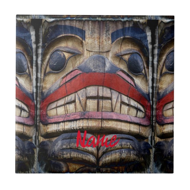 Totem Pole Face Thunder_Cove Tile (Front)