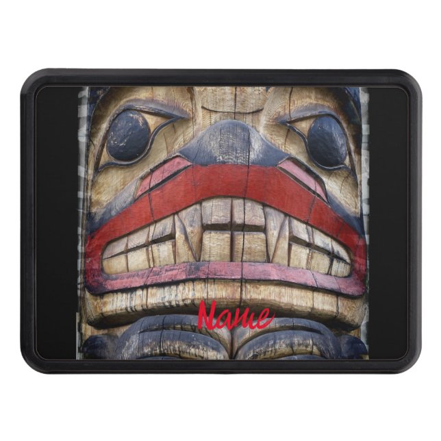 Totem Pole Face Thunder_Cove   Trailer Hitch Cover (Front)