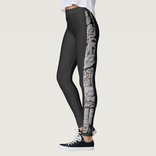 Totem Pole Pants Women's Native Art Leggings  (Left)