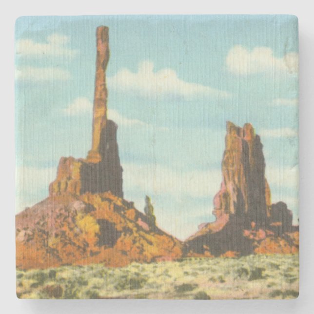 Totem Pole Stone Coaster (Front)