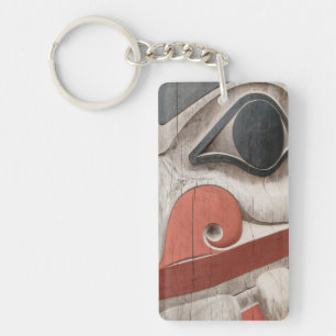 Totem poles at Haida Heritage Centre Museum Keychain