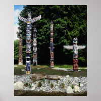 Totem poles, Vancouver, British Colombia