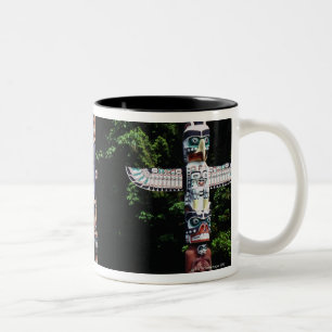 Totem poles, Vancouver, British Colombia Two-Tone Coffee Mug